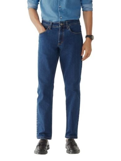 Andamen Men's Indigo Indigo/Denim Solid Regular Fit Jeans
