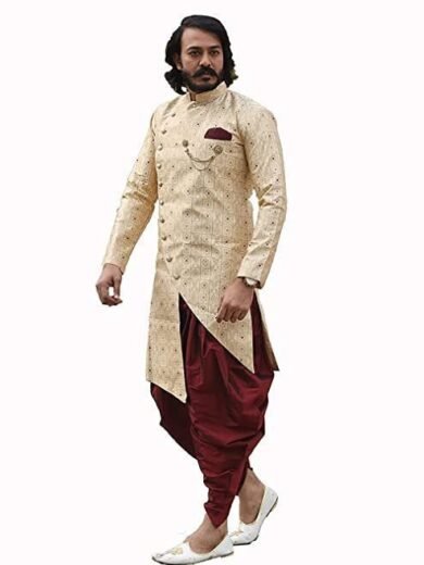 Mens Sherwani Style Indo Western Dhoti Dress Set - Image 3