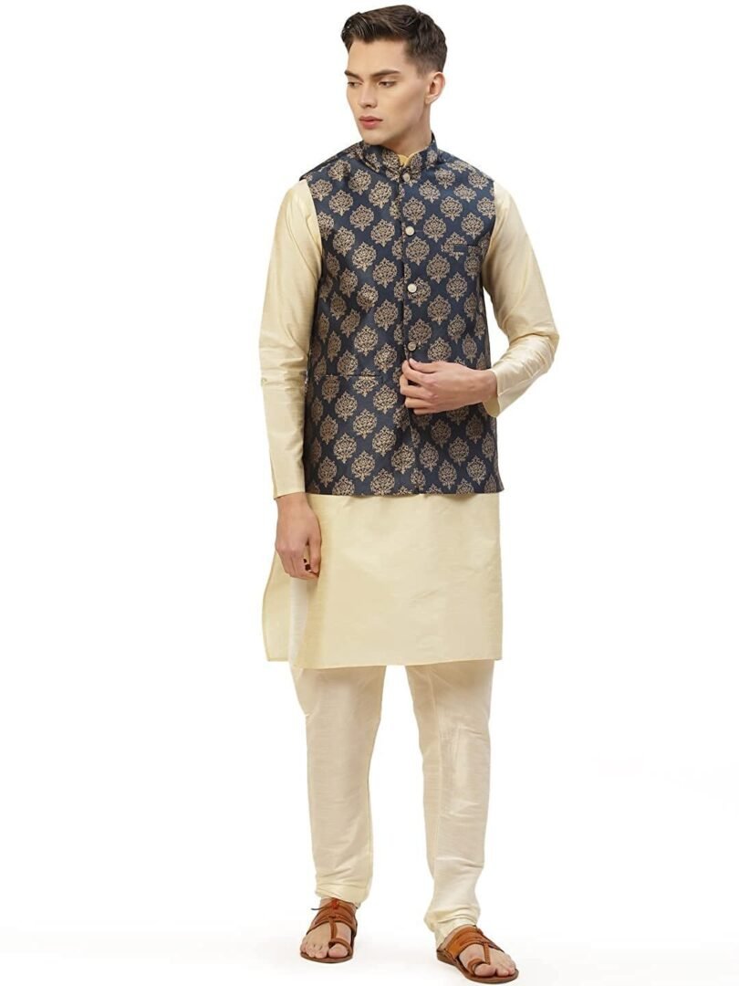 Jompers Men's Woven Design Nehru Jacket. - Image 2