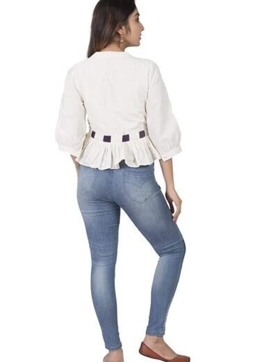 Gleamberry Women's White Slub Top - Image 2