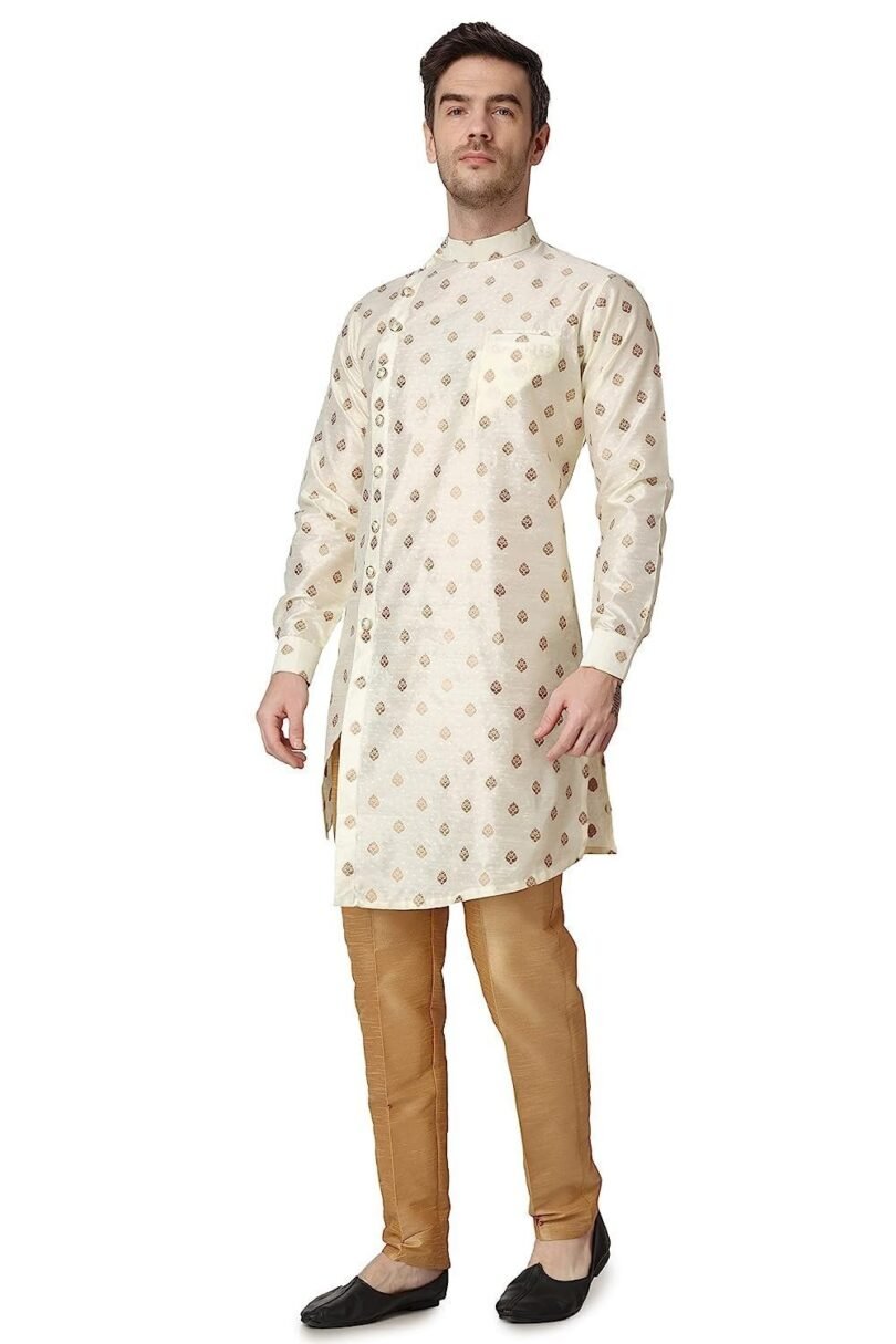 Silk Indowestern Achkan Kurta Pyjama - Image 2