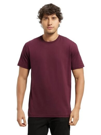 Men's Super Combed Cotton Rich Solid Round Neck Half Sleeve T-Shirt - Image 5