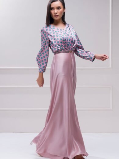 Mauve Printed Satin Jumpsuit - Image 3