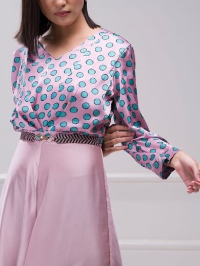 Mauve Printed Satin Jumpsuit - Image 2