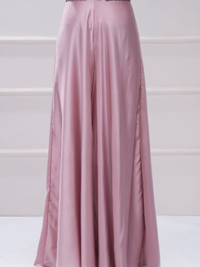 Mauve Printed Satin Jumpsuit - Image 4
