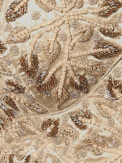 Beige Lehenga Set With Hand Embroidered Blouse - Image 2